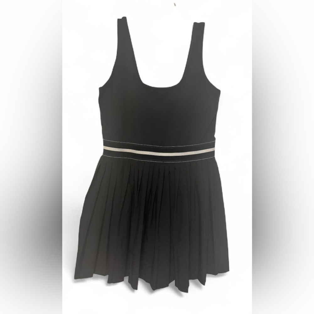 All in Motion Black Activewear Pleated Active Dress with Shorts Black/White SzL